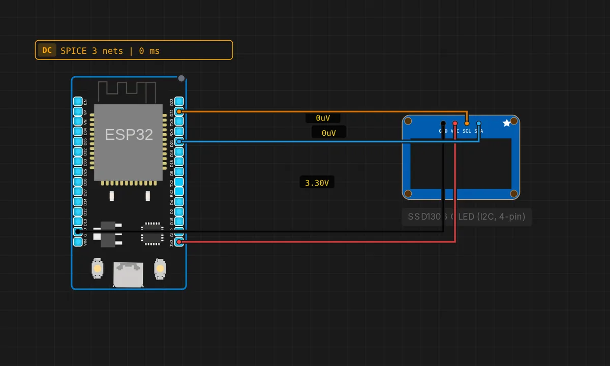 ESP32: SSD1306 OLED (4-pin I2C)